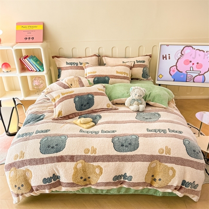 91家纺网 家纺一手货源 找家纺 （总）苏拉家居 2023新款5D雕花雪花绒四件套