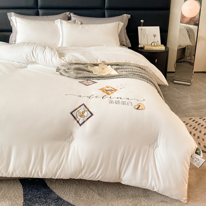 91家纺网 家纺一手货源 找家纺 （总）伊人居2023新款蚕蛹蛋白刺绣大豆被春秋被冬被【直播电商爆款】【来量定做】