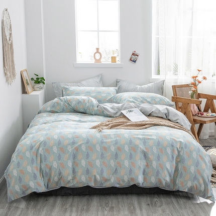 91家纺网 家纺一手货源 找家纺 （总）绫韵家纺 13372ins风全棉斜纹纯棉小清新床上四件套三件套
