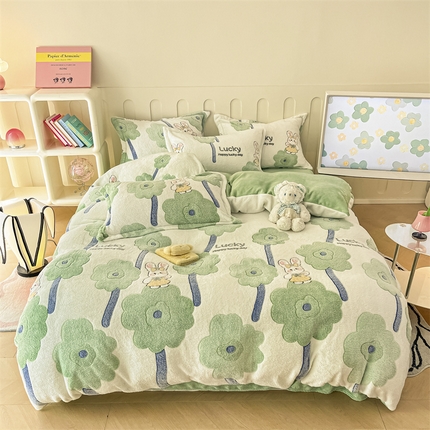 91家纺网 家纺一手货源 找家纺 （总）苏拉家居 2023新款5D雕花雪花绒四件套