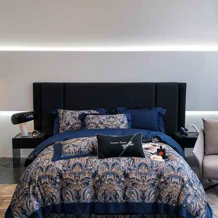 91家纺网 家纺一手货源 找家纺 （总）若未2023新款秋冬大牌高支高密进口轻奢风数码印花四件套-欧洛莎