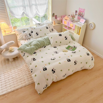 91家纺网 家纺一手货源 找家纺 （总）名兮家居 2023新款高克重牛奶绒四件套