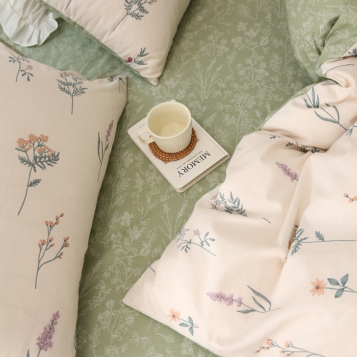 91家纺网 家纺一手货源 找家纺 绫韵家纺 13372ins风全棉斜纹纯棉小清新床上四件套三件套 四季予你