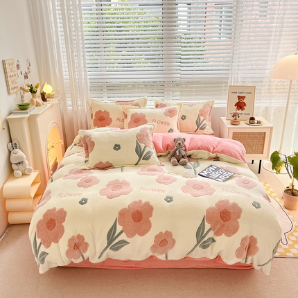 91家纺网 家纺一手货源 找家纺 （总）苏拉家居 2023新款5D雕花雪花绒四件套