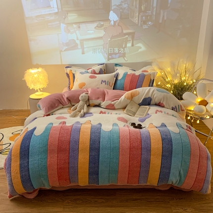 91家纺网 家纺一手货源 找家纺 （总）苏拉家居 2023新款5D雕花雪花绒四件套