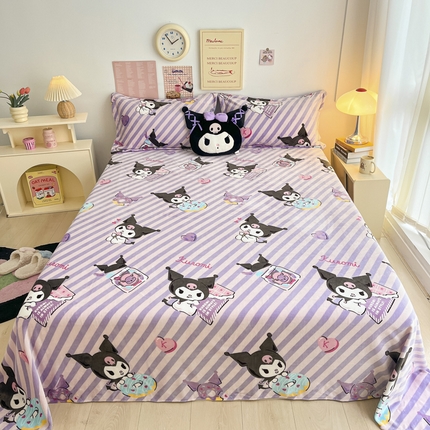 91家纺网 家纺一手货源 找家纺 （总）暮思 2023新款三丽鸥正版授权高克重加厚保暖牛奶绒单床单