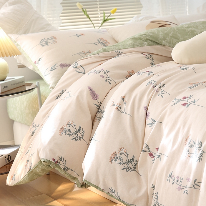 91家纺网 家纺一手货源 找家纺 绫韵家纺 13372ins风全棉斜纹纯棉小清新床上四件套三件套 四季予你