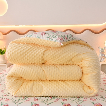 圣楚家纺  2024新款豆豆绒保暖冬被 芳菲曼舞