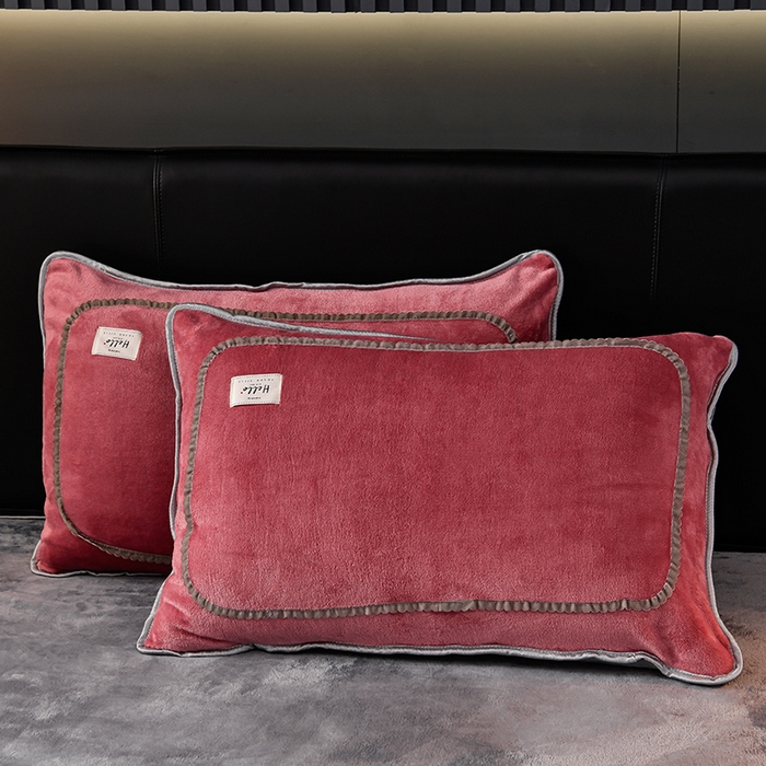 91家纺网 家纺一手货源 找家纺 畅畅家纺 2023新款纯色8.5斤9斤牛奶绒法莱绒宝宝金貂绒四件套 粉红+浅灰