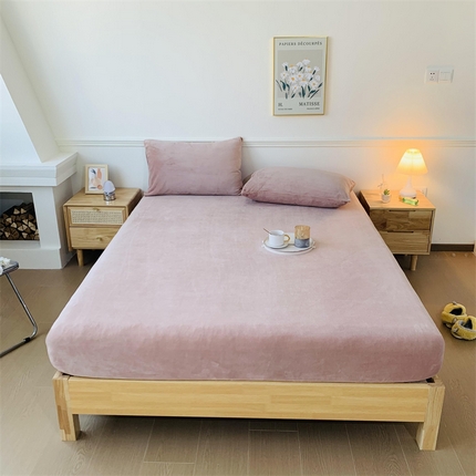 泽西 2023新款保暖牛奶绒床单床笠单品-单床笠 牛奶绒床笠-奶咖