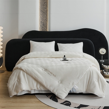 头等舱 润棉贡缎大提花A类20大豆抗菌秋冬被（基础款）拍摄2 索菲娅本白