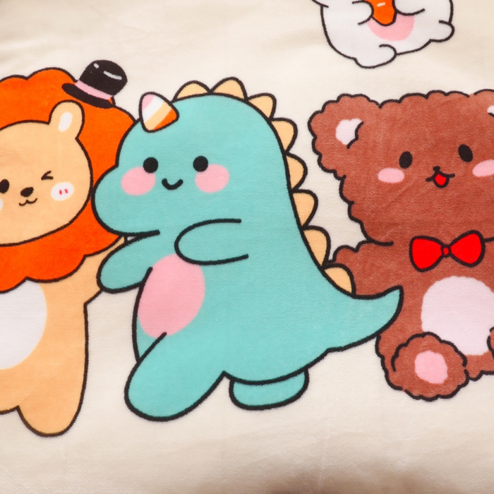 91家纺网 家纺一手货源 找家纺 鱼宝 2023新款大版牛奶绒婴童套件 动物之家