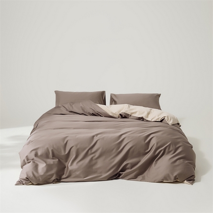 原研家居 2023新款100支长绒棉纯色双拼系列 木伊棕