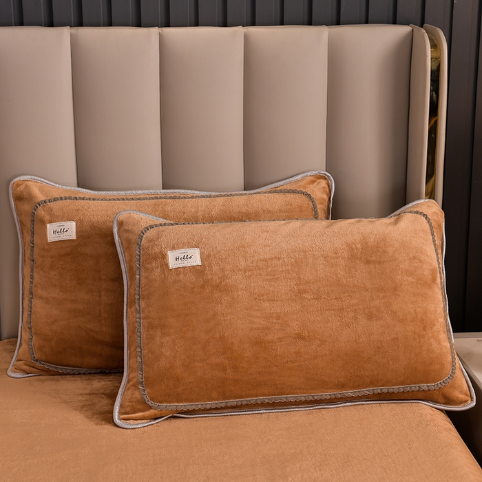 91家纺网 家纺一手货源 找家纺 畅畅家纺 2023新款纯色8.5斤9斤牛奶绒法莱绒宝宝金貂绒四件套 咖