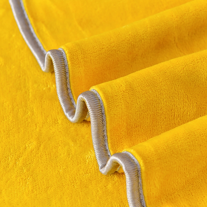 91家纺网 家纺一手货源 找家纺 畅畅家纺 2023新款纯色8.5斤9斤牛奶绒法莱绒宝宝金貂绒四件套 黄色