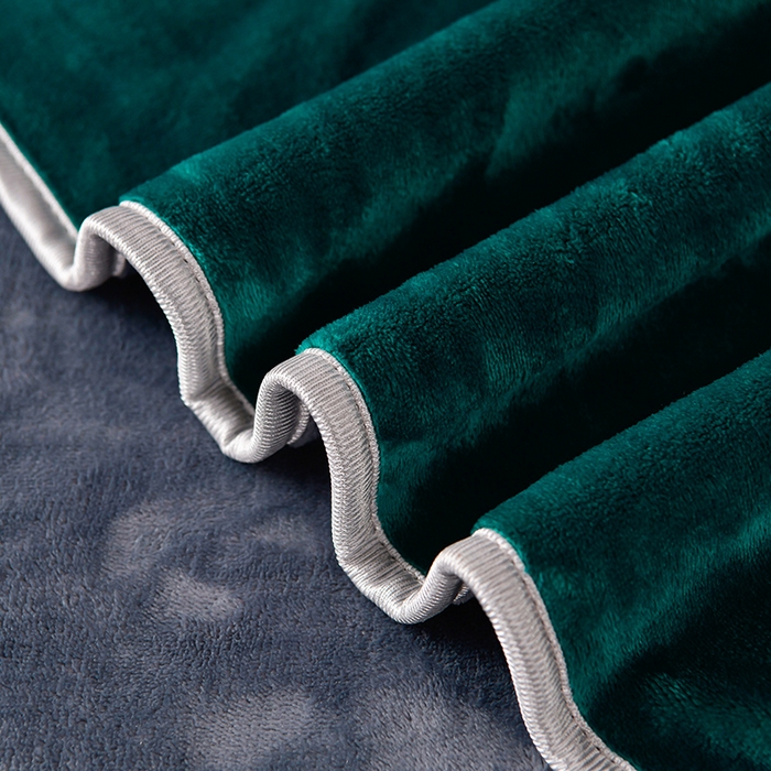 91家纺网 家纺一手货源 找家纺 畅畅家纺 2023新款纯色8.5斤9斤牛奶绒法莱绒宝宝金貂绒四件套 绿+灰