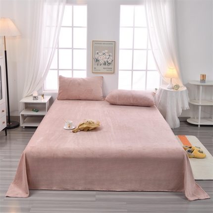 泽西 2023新款保暖牛奶绒床单床笠单品-单床单 牛奶绒床单-奶咖