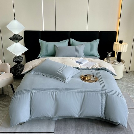 91家纺网 家纺一手货源 找家纺 （总）帛缔思 2023新款轻奢氧肤棉四件套-欣然