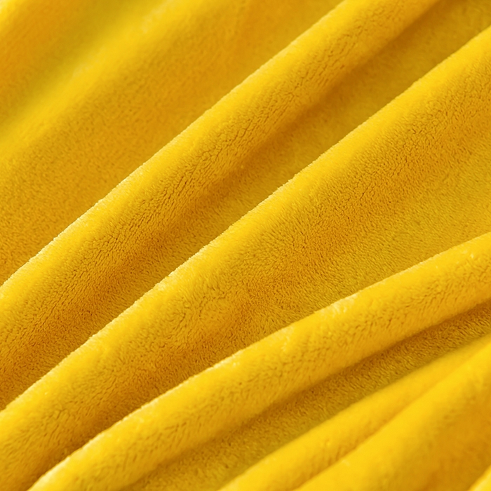 91家纺网 家纺一手货源 找家纺 畅畅家纺 2023新款纯色8.5斤9斤牛奶绒法莱绒宝宝金貂绒四件套 黄色