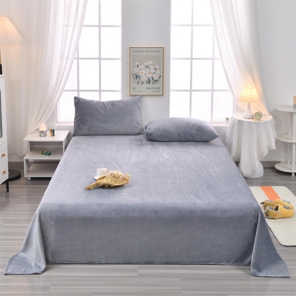 91家纺网 家纺一手货源 找家纺 泽西 2023新款保暖牛奶绒床单床笠单品-单床单 牛奶绒床单-高级灰