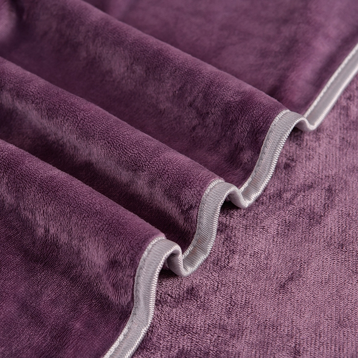 91家纺网 家纺一手货源 找家纺 畅畅家纺 2023新款纯色8.5斤9斤牛奶绒法莱绒宝宝金貂绒四件套 紫