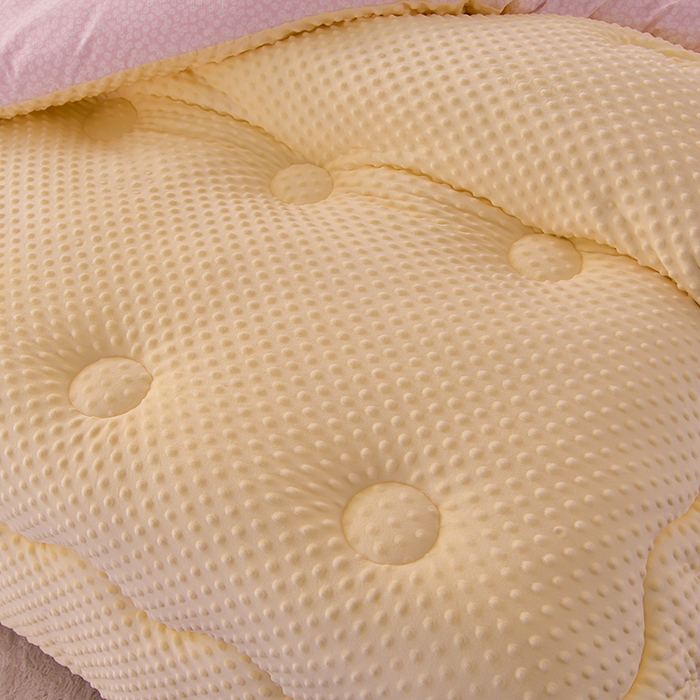 91家纺网 家纺一手货源 找家纺 圣楚家纺  2024新款豆豆绒保暖冬被 樱花点点