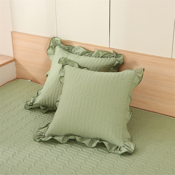 91家纺网 家纺一手货源 找家纺 美优兰 2025新款全棉防滑榻榻米炕垫纯棉床盖三件套 檀青