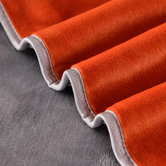 91家纺网 家纺一手货源 找家纺 畅畅家纺 2023新款纯色8.5斤9斤牛奶绒法莱绒宝宝金貂绒四件套 桔色+深灰