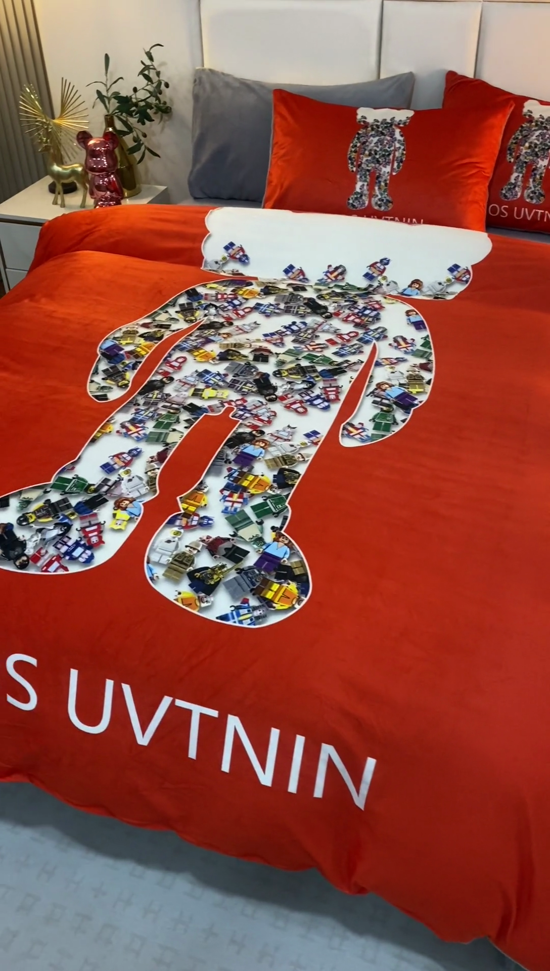 91家纺网 家纺一手货源 找家纺 爵仕家纺 2023新款暴力熊牛奶绒系列四件套 糖果熊