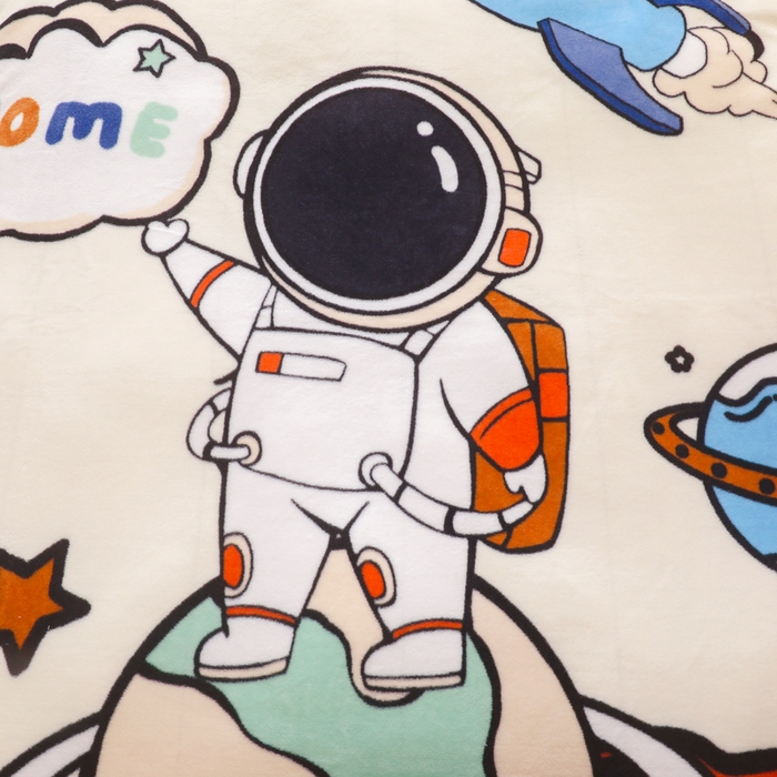 91家纺网 家纺一手货源 找家纺 鱼宝 2023新款大版牛奶绒婴童套件 快乐星球白