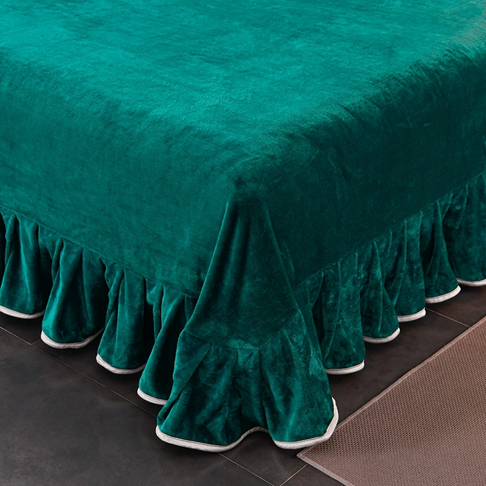 91家纺网 家纺一手货源 找家纺 畅畅家纺 2023新款纯色8.5斤9斤牛奶绒法莱绒宝宝金貂绒四件套 绿