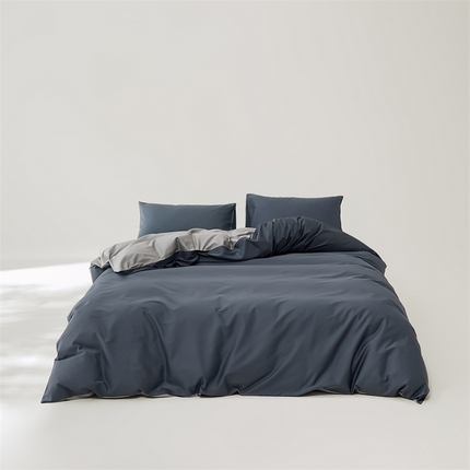 91家纺网 家纺一手货源 找家纺 原研家居 2023新款100支长绒棉纯色双拼系列 普鲁士蓝