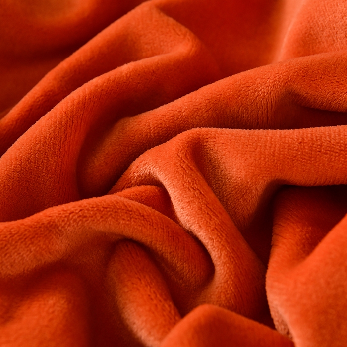 91家纺网 家纺一手货源 找家纺 畅畅家纺 2023新款纯色8.5斤9斤牛奶绒法莱绒宝宝金貂绒四件套 桔色