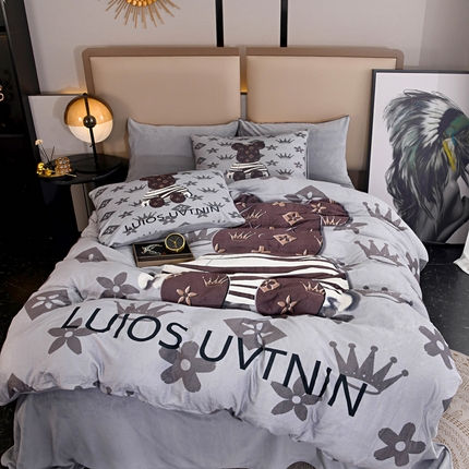 91家纺网 家纺一手货源 找家纺 （总）爵仕家纺 2023新款暴力熊牛奶绒系列四件套