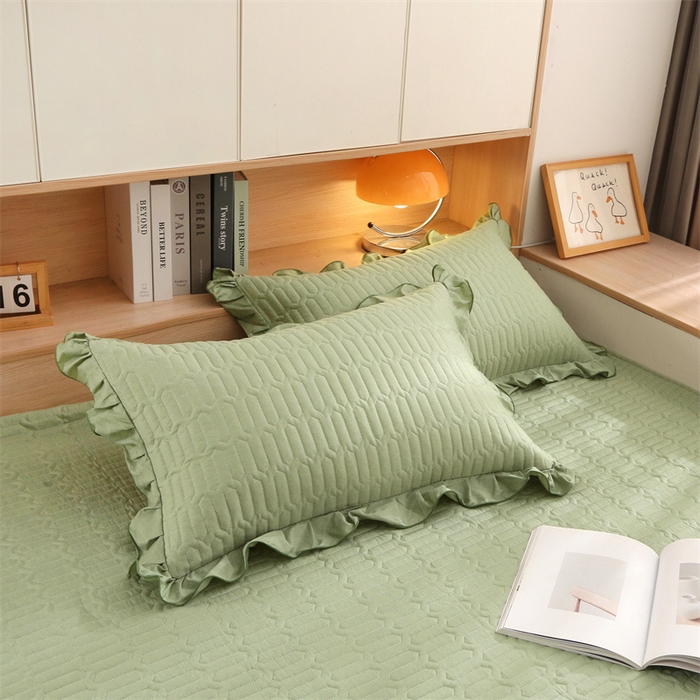 91家纺网 家纺一手货源 找家纺 美优兰 2025新款全棉防滑榻榻米炕垫纯棉床盖三件套 檀青