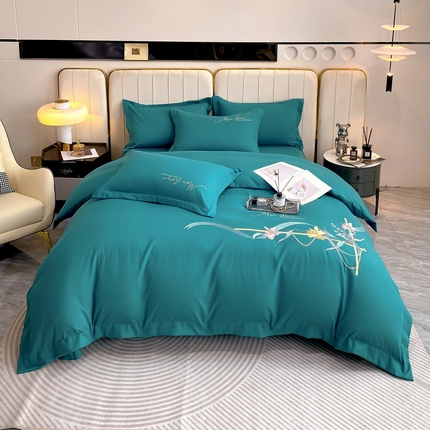 91家纺网 家纺一手货源 找家纺 （总）帛缔思 2023新款轻奢长绒棉绣花四件套-水韵江南-宽边款