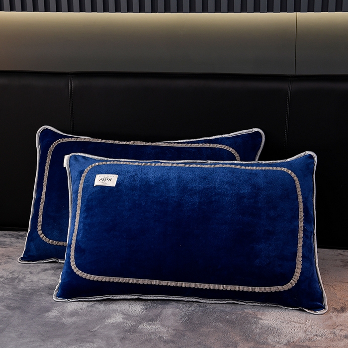 91家纺网 家纺一手货源 找家纺 畅畅家纺 2023新款纯色8.5斤9斤牛奶绒法莱绒宝宝金貂绒四件套 宝蓝+浅灰