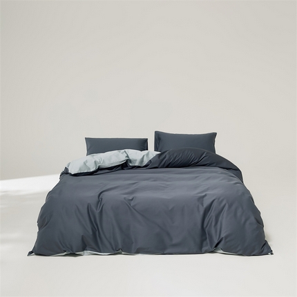 91家纺网 家纺一手货源 找家纺 原研家居 2023新款100支长绒棉纯色双拼系列 克雷吉蓝