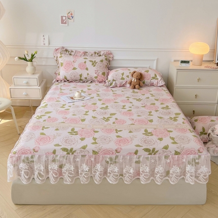 宜凡家纺 2023款全棉花边裙摆款床笠三件套 芬特乐园