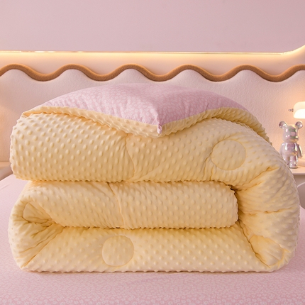 圣楚家纺  2024新款豆豆绒保暖冬被 樱花点点