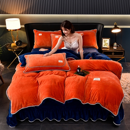 91家纺网 家纺一手货源 找家纺 （总）畅畅 2023新款纯色8.5斤9斤牛奶绒法莱绒宝宝金貂 绒四件套