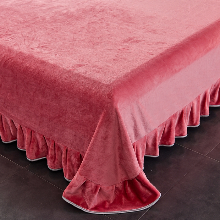 91家纺网 家纺一手货源 找家纺 畅畅家纺 2023新款纯色8.5斤9斤牛奶绒法莱绒宝宝金貂绒四件套 豆沙