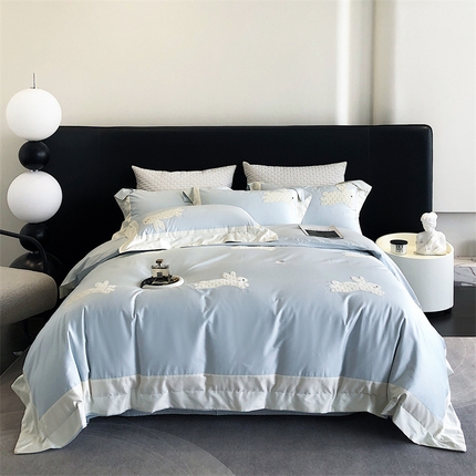 91家纺网 家纺一手货源 找家纺 （总）凯磊家纺 新款高支.长绒棉刺绣四件套 米莉兔系列