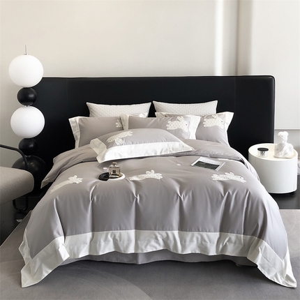 91家纺网 家纺一手货源 找家纺 （总）凯磊家纺 新款高支.长绒棉刺绣四件套 米莉兔系列