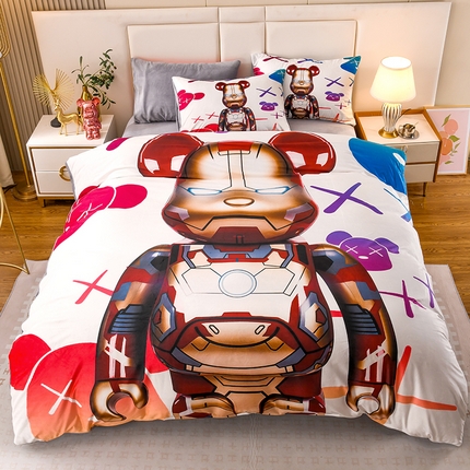 91家纺网 家纺一手货源 找家纺 （总）爵仕家纺 2023新款暴力熊牛奶绒系列四件套