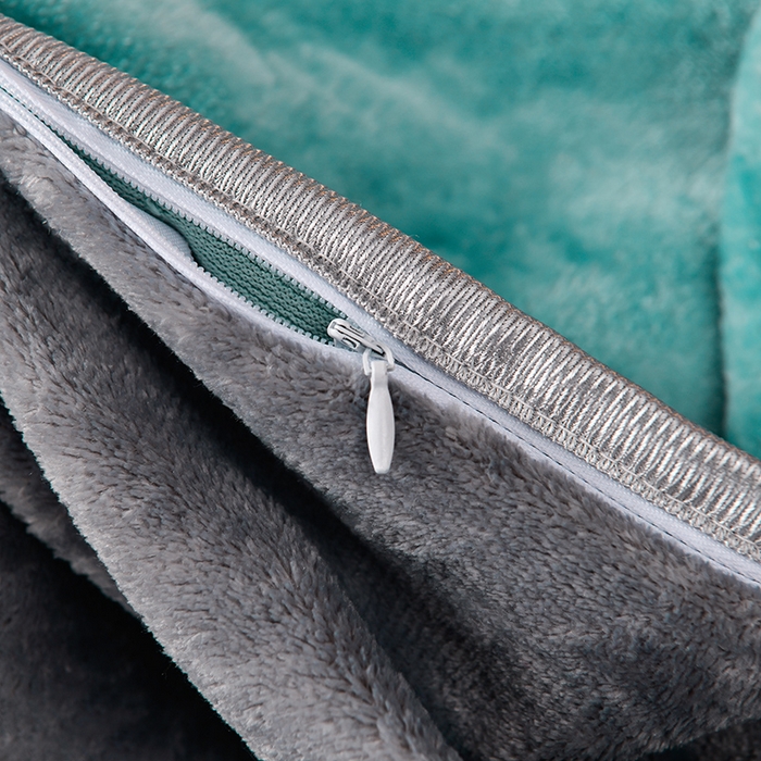 91家纺网 家纺一手货源 找家纺 畅畅家纺 2023新款纯色8.5斤9斤牛奶绒法莱绒宝宝金貂绒四件套 天蓝+浅灰