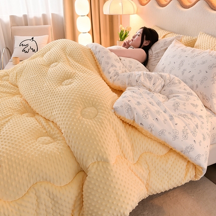 91家纺网 家纺一手货源 找家纺 （总）圣楚家纺  2024新款豆豆绒保暖冬被