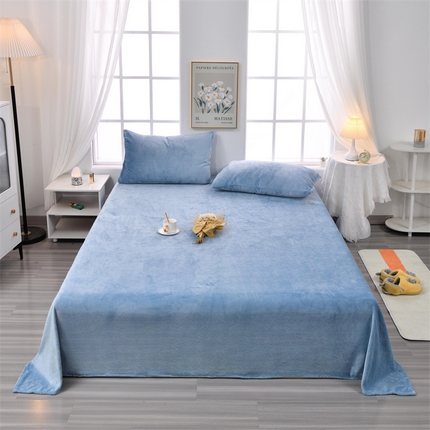 泽西 2023新款保暖牛奶绒床单床笠单品-单床单 牛奶绒床单-星空蓝