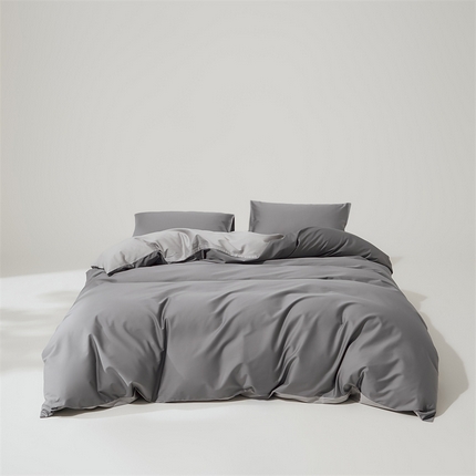 91家纺网 家纺一手货源 找家纺 原研家居 2023新款100支长绒棉纯色双拼系列 杰卡西灰