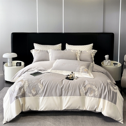 91家纺网 家纺一手货源 找家纺 （总）凯磊家纺 新款高支.长绒棉刺绣四件套 芳华系列